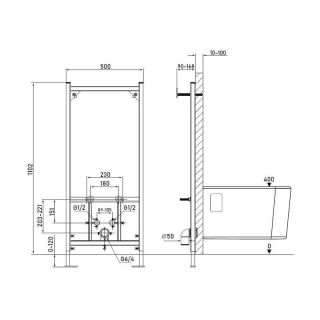 Инсталляция для подвесного биде Allen Brau Base 9.30001.20 без кнопки